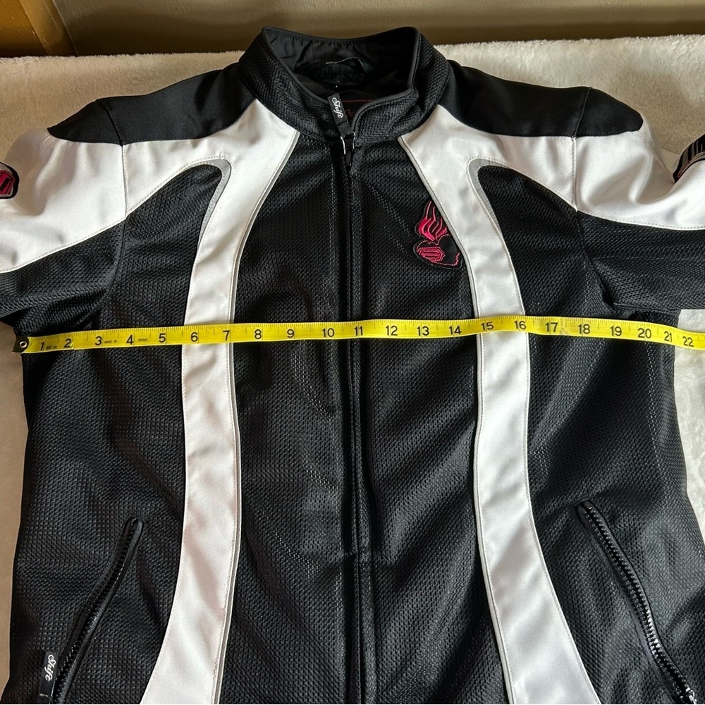 SHIFT Women’s Black and White Padded Motorcycle Jacket Size Large - Picture 14 of 16